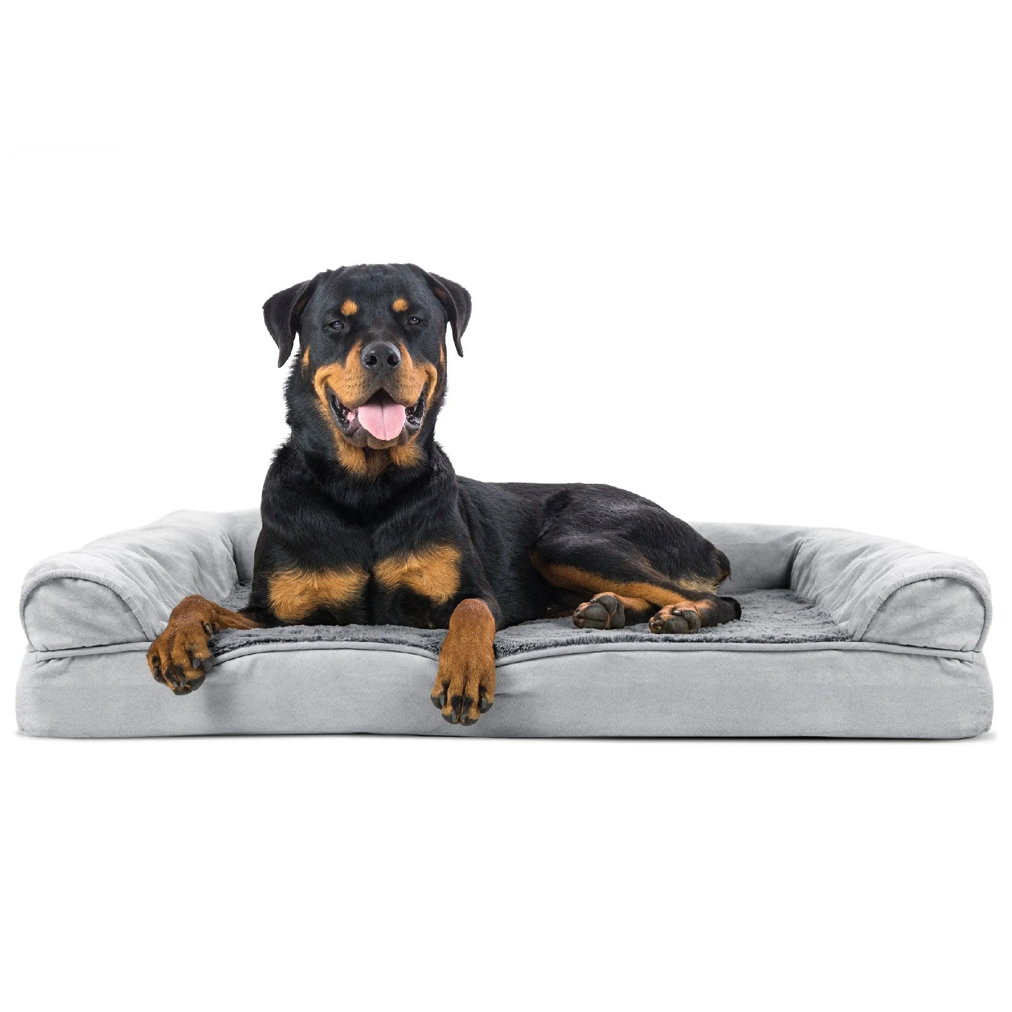 Sofa Dog Bed - Plush & Suede