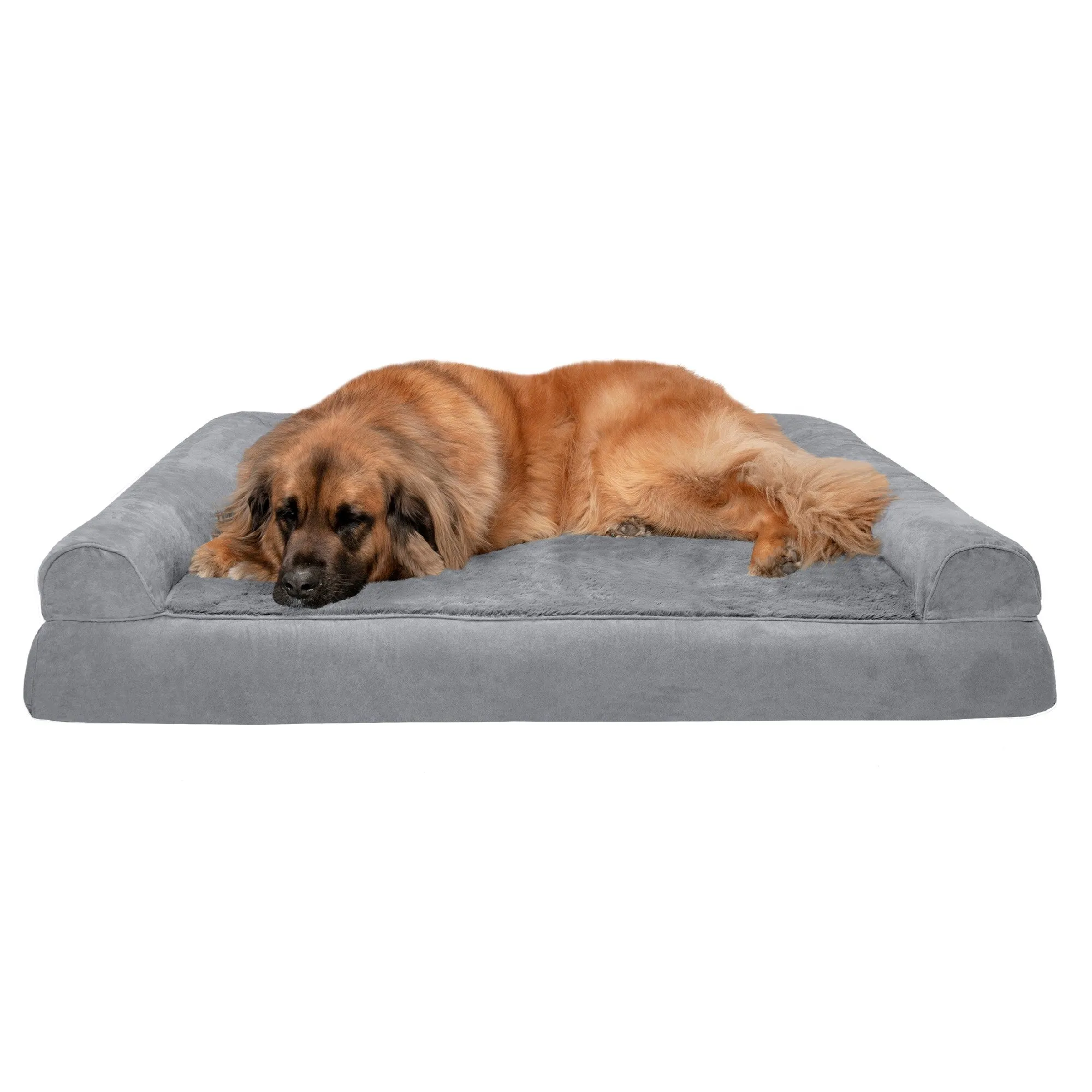 Sofa Dog Bed - Plush & Suede