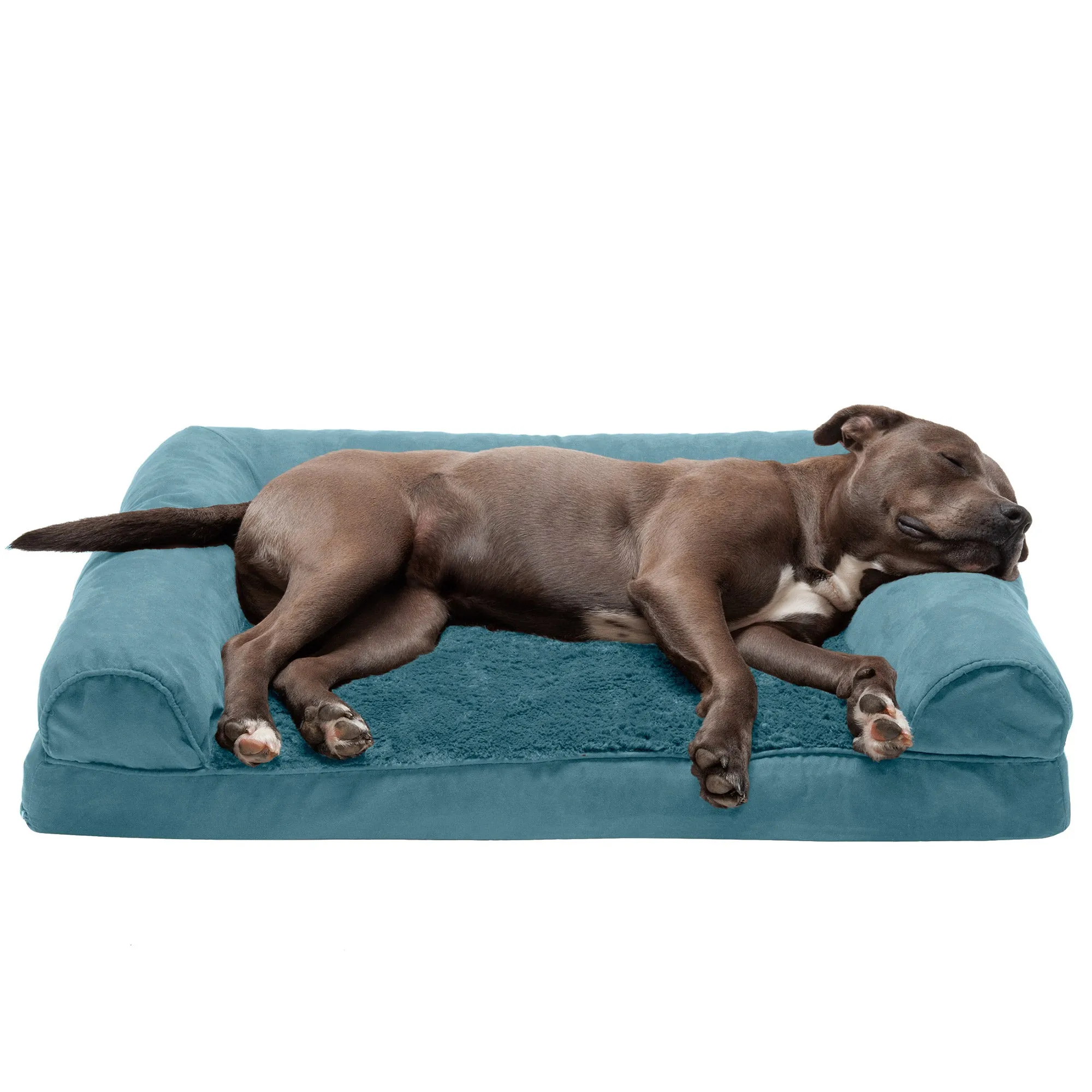 Sofa Dog Bed - Plush & Suede