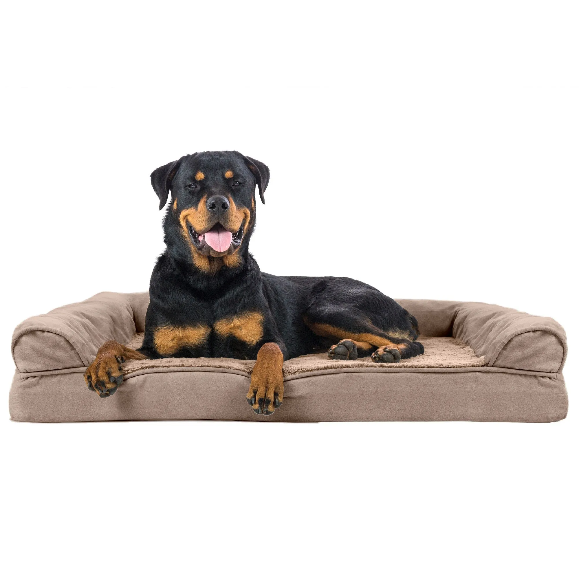 Sofa Dog Bed - Plush & Suede