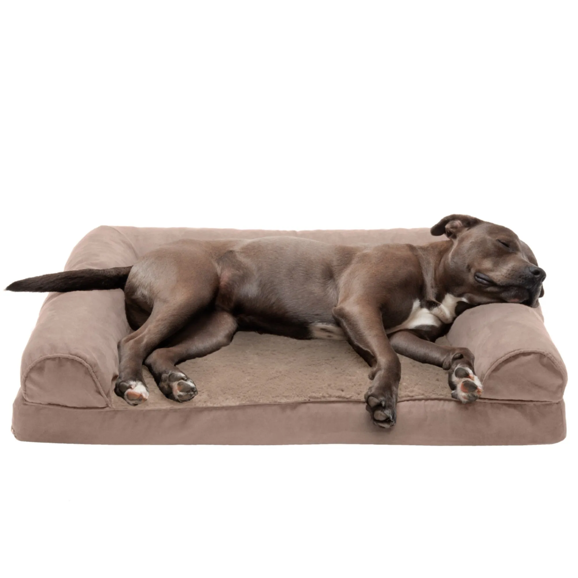 Sofa Dog Bed - Plush & Suede