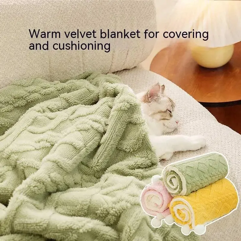 Soft Pet Blanket Style Solid Colour Cat Supplies