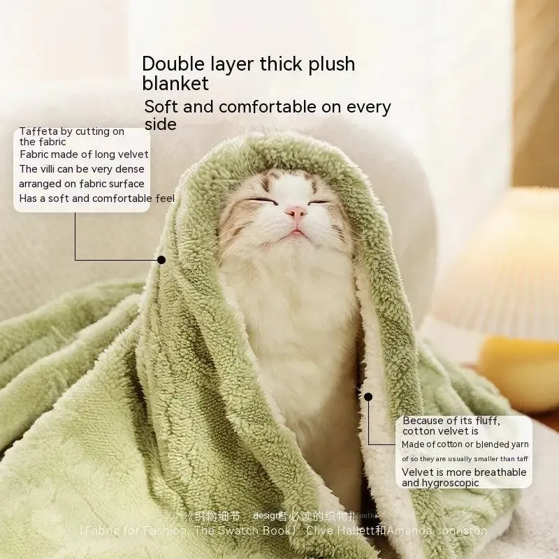 Soft Pet Blanket Style Solid Colour Cat Supplies