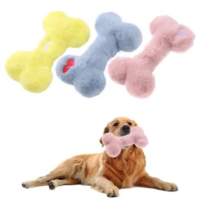 Soft Plush Bite Resistant Bone Dog Chew Toy