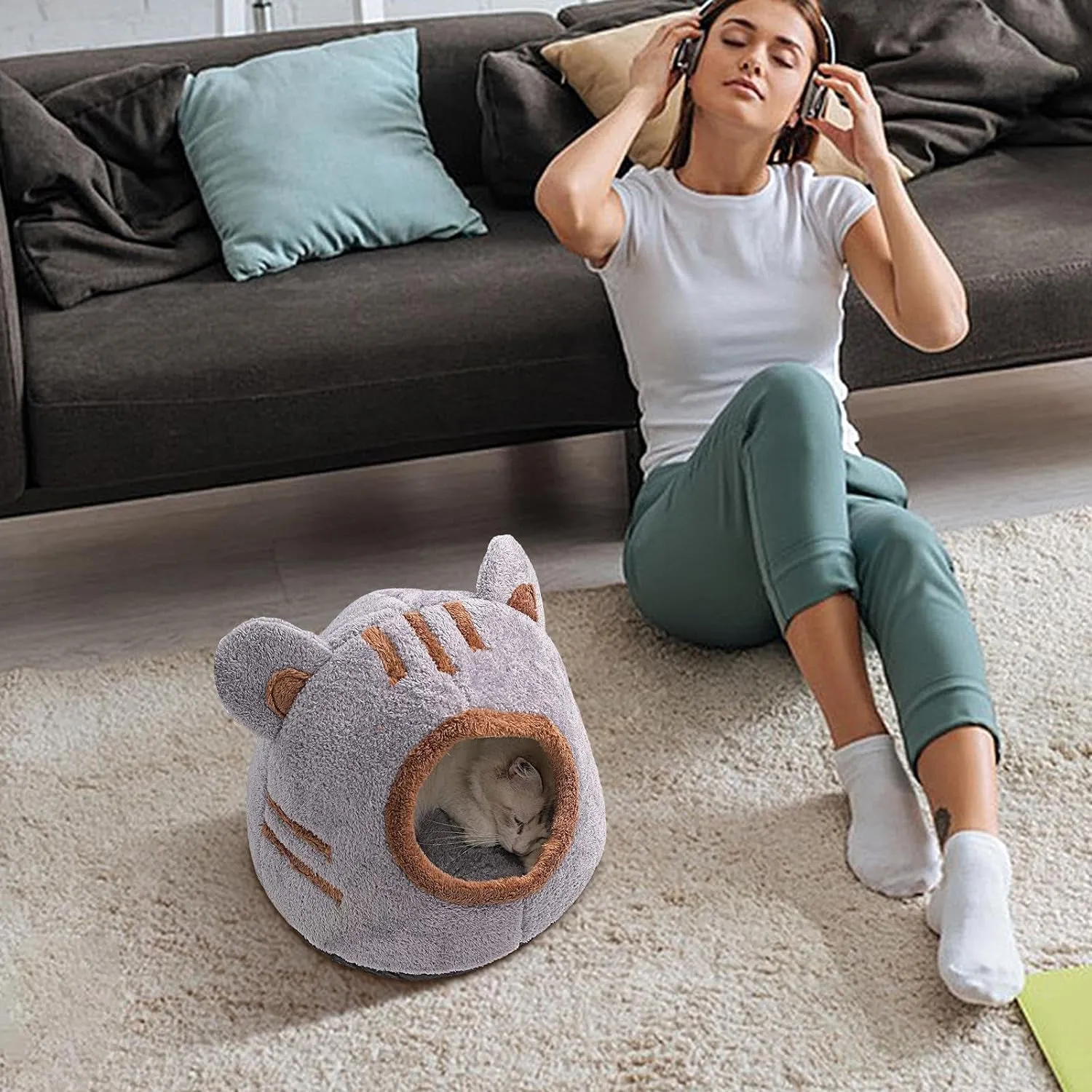 Soft Plush Cat Bed House