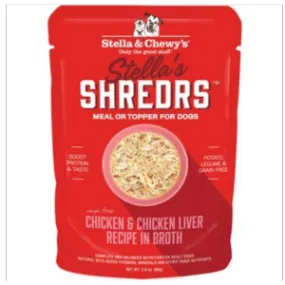 Stella & Chewy's Shredrs Chicken & Chicken Liver Dog Food 2.8 oz