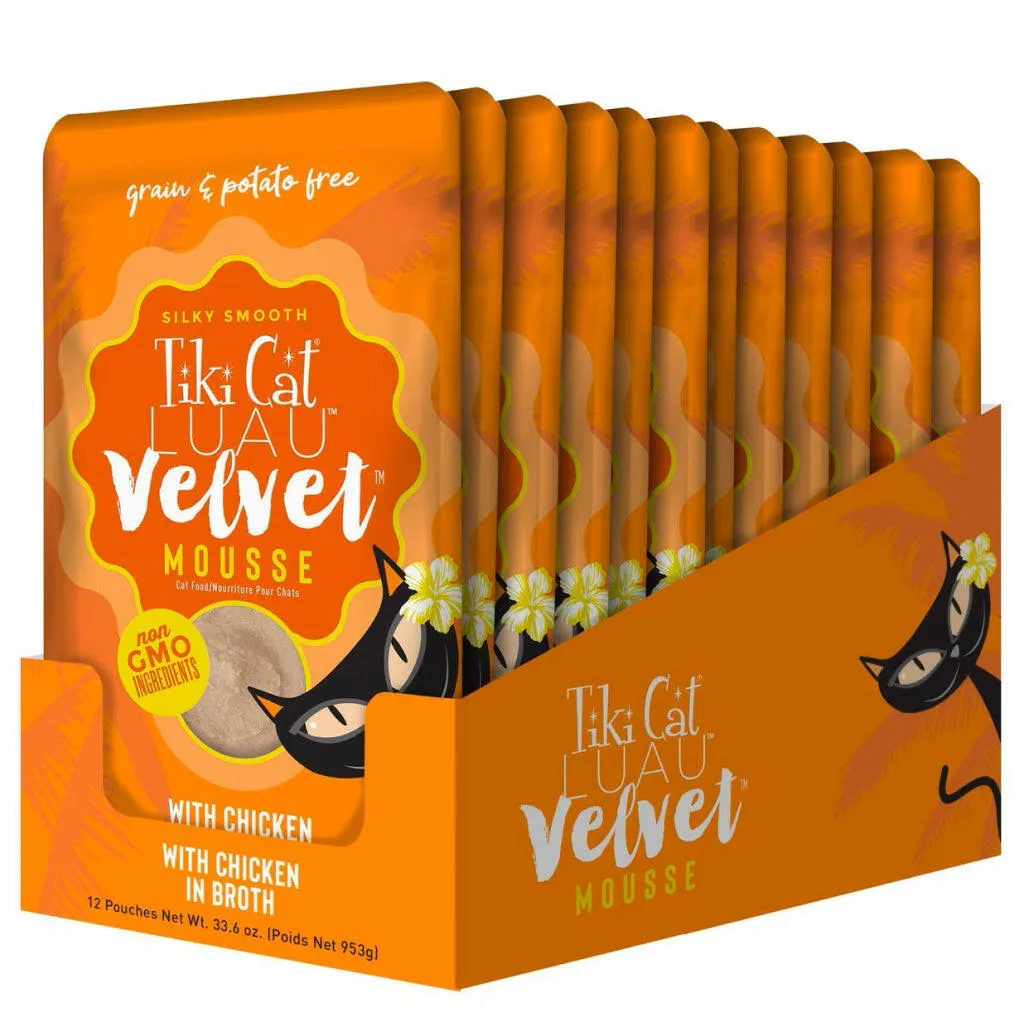 Tiki Cat Velvet Mousse Chicken (2.8 oz x 12 pouches)