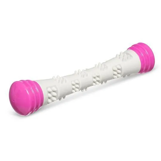 Totally Pooched Chew N Squeak Rubber Stick Pink