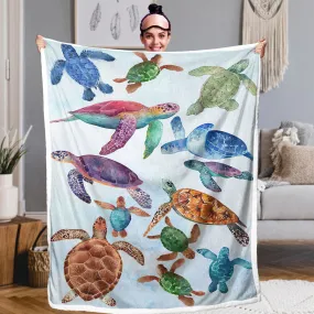 Turtle Galore Soft Sherpa Blanket