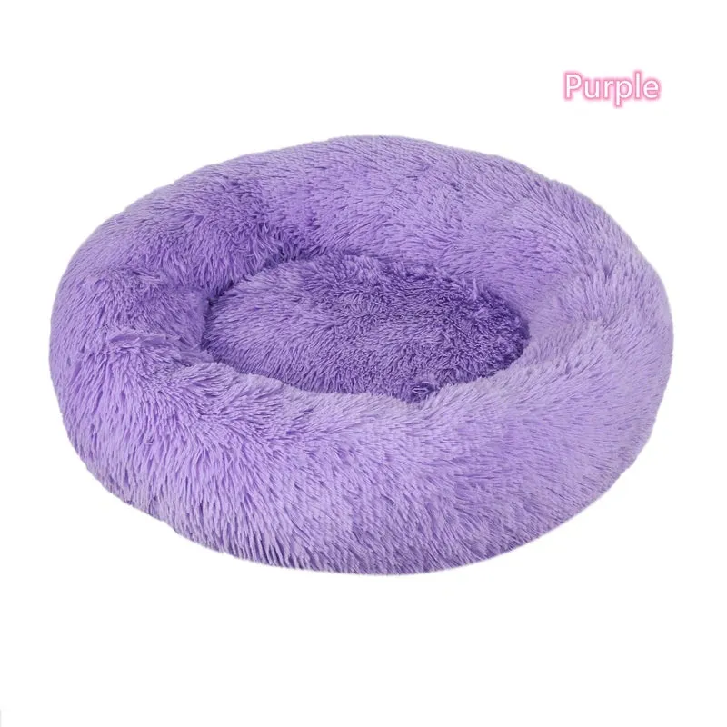 Ultra-Soft Plush Donut Cat Bed for Calming Comfort