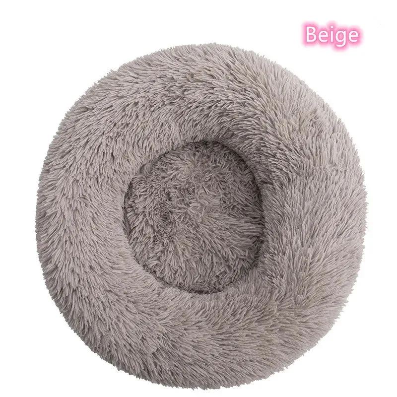 Ultra-Soft Plush Donut Cat Bed for Calming Comfort