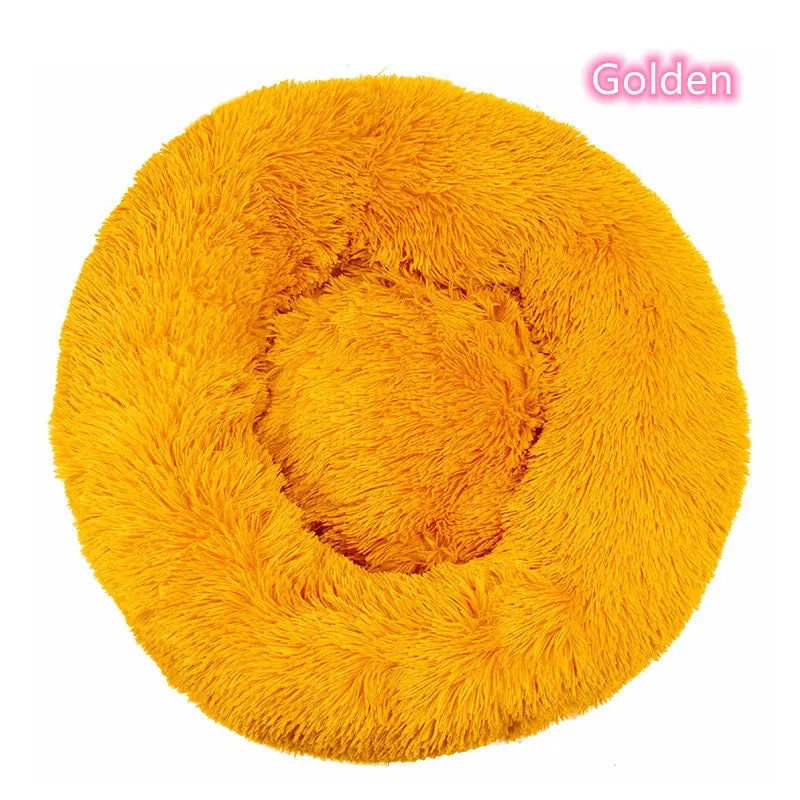 Ultra-Soft Plush Donut Cat Bed for Calming Comfort