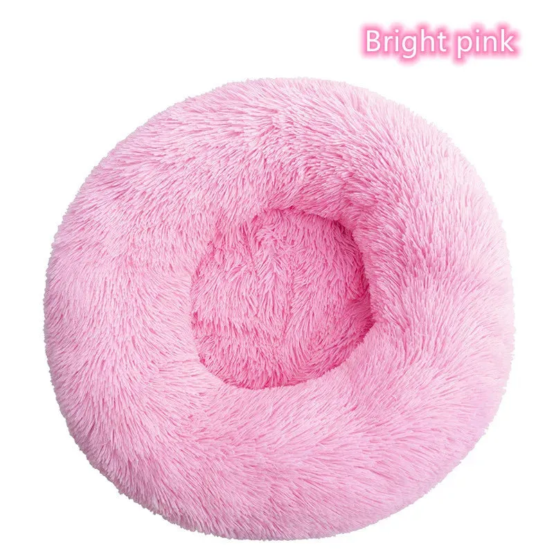 Ultra-Soft Plush Donut Cat Bed for Calming Comfort