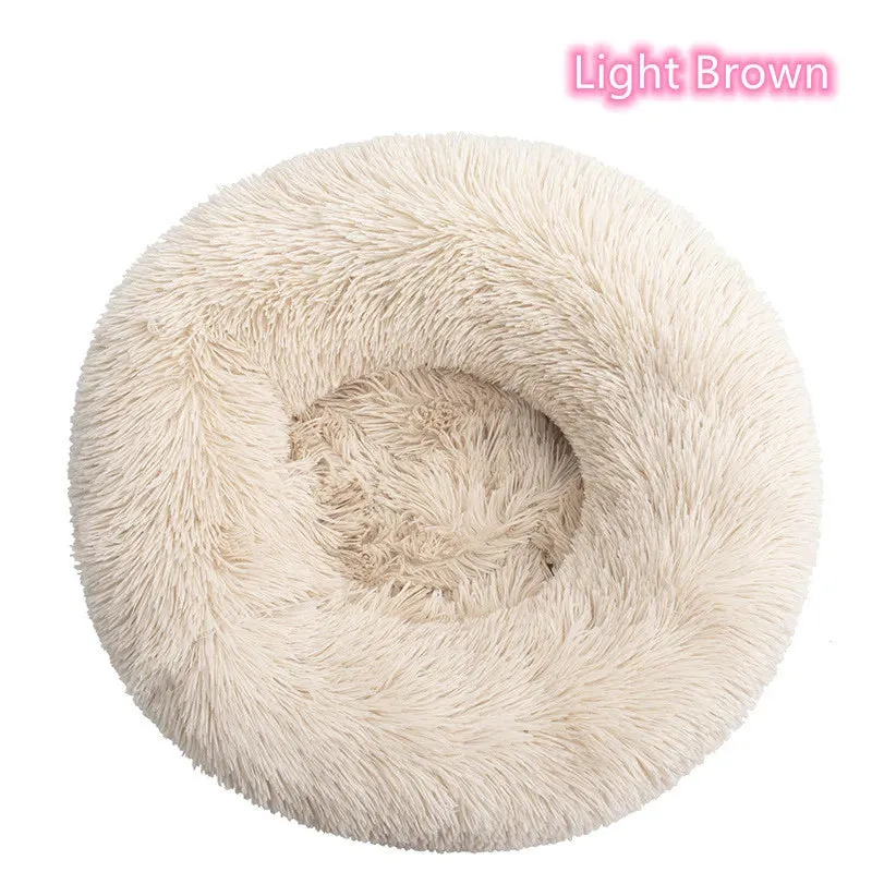 Ultra-Soft Plush Donut Cat Bed for Calming Comfort