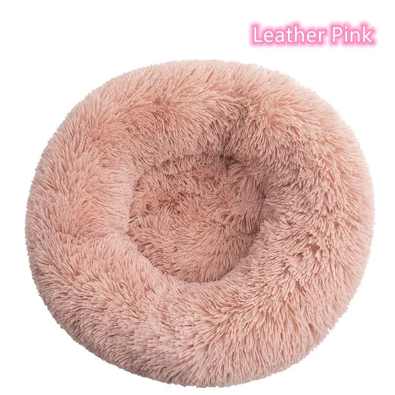 Ultra-Soft Plush Donut Cat Bed for Calming Comfort