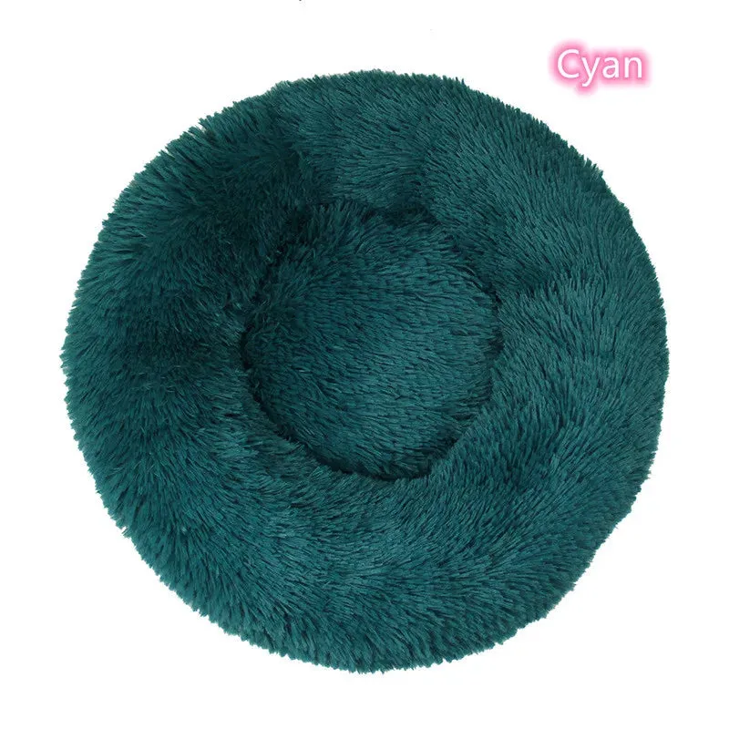 Ultra-Soft Plush Donut Cat Bed for Calming Comfort