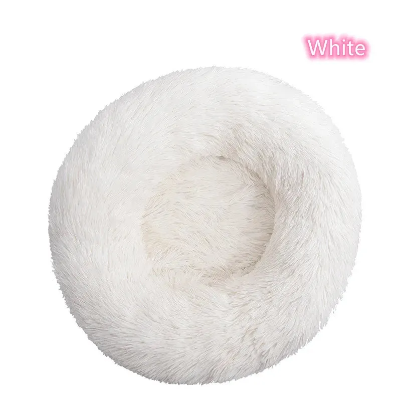 Ultra-Soft Plush Donut Cat Bed for Calming Comfort