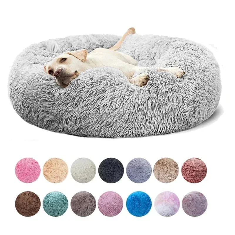 Ultra-Soft Plush Donut Cat Bed for Calming Comfort