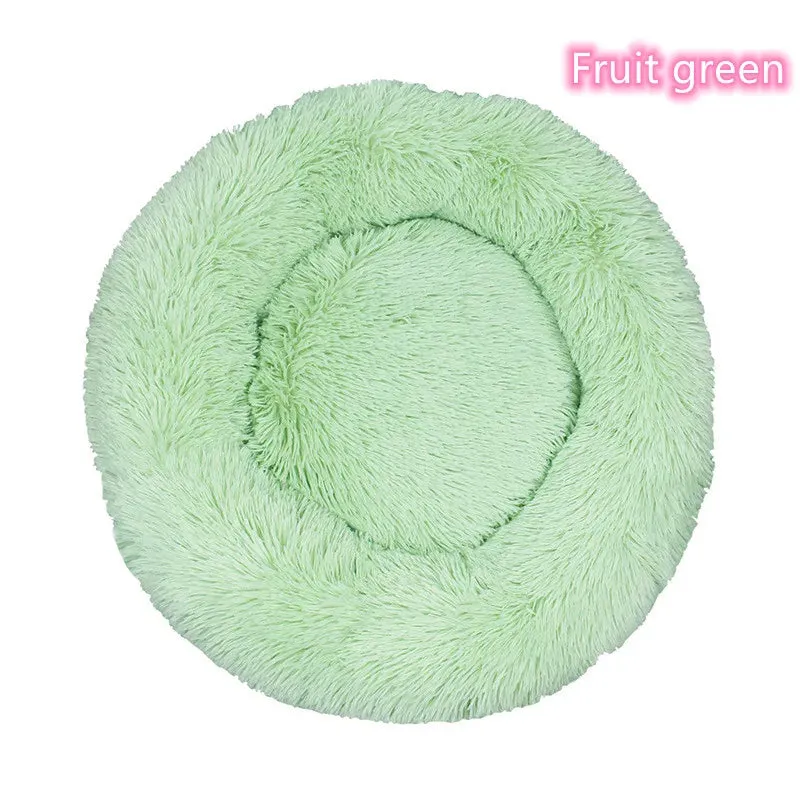 Ultra-Soft Plush Donut Cat Bed for Calming Comfort