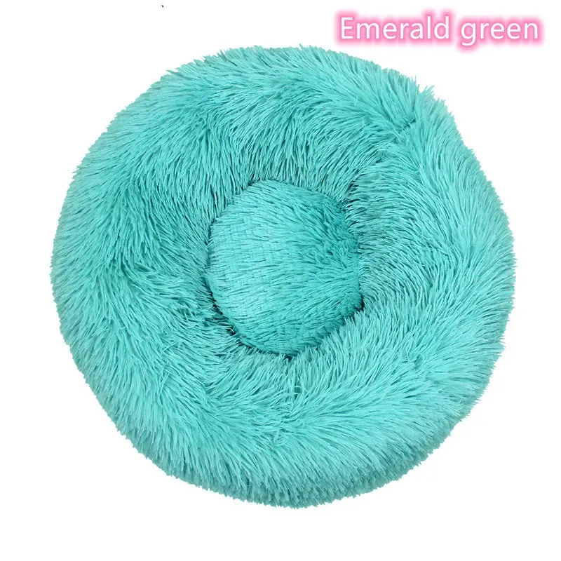 Ultra-Soft Plush Donut Cat Bed for Calming Comfort