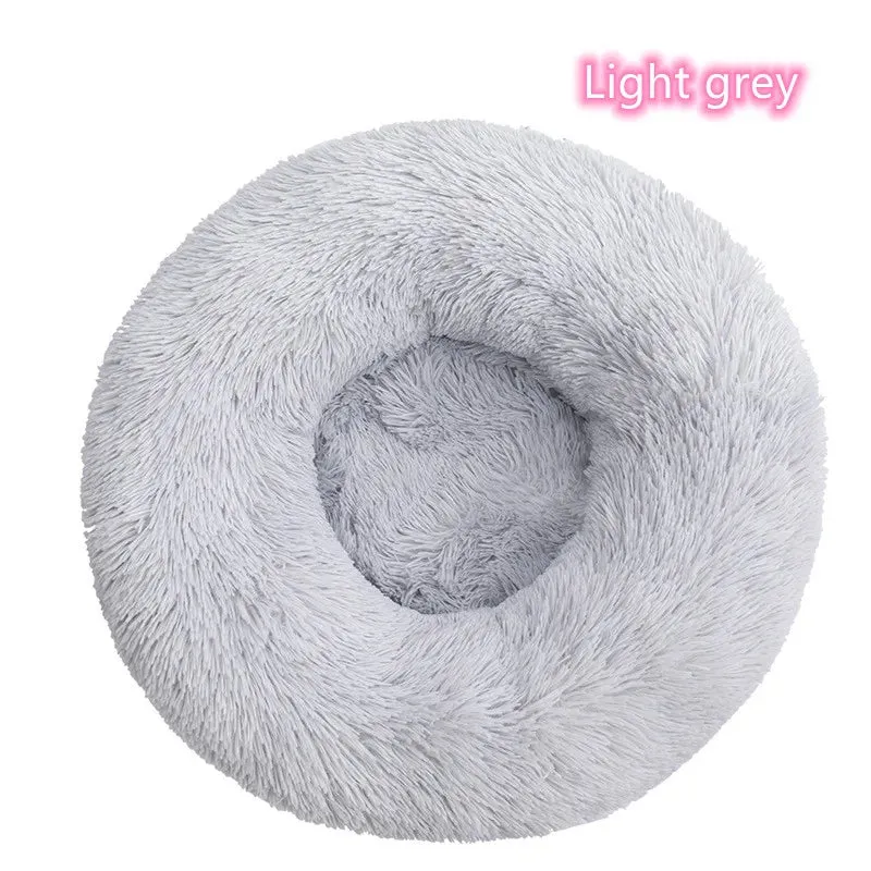 Ultra-Soft Plush Donut Cat Bed for Calming Comfort