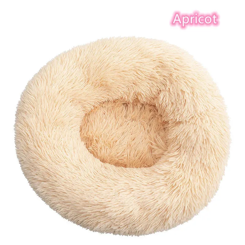 Ultra-Soft Plush Donut Cat Bed for Calming Comfort