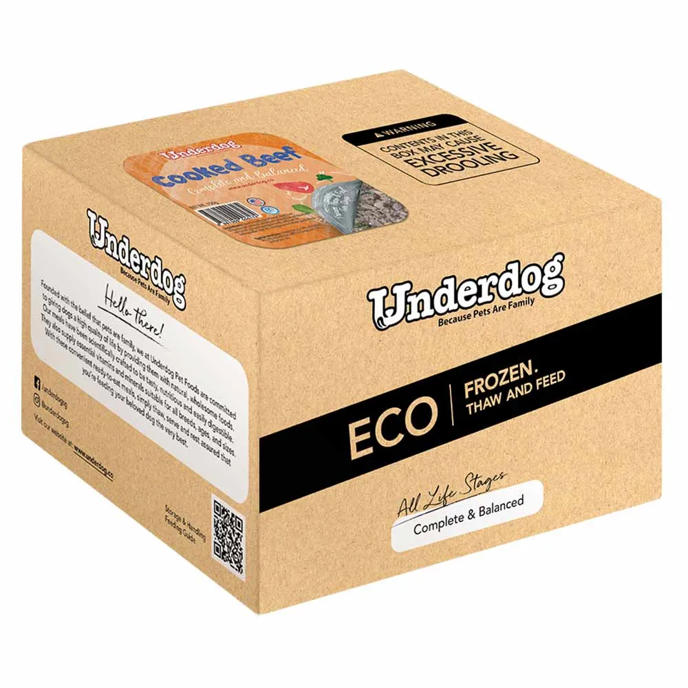 Underdog Cooked Beef Complete & Balanced Eco Pack Frozen Dog Food 3kg