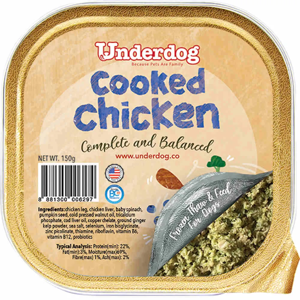 Underdog Cooked Chicken Complete & Balanced Frozen Dog Food 150g