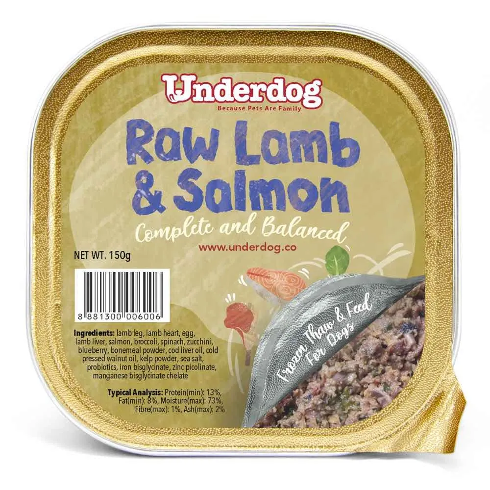 Underdog Raw Lamb & Salmon Complete & Balanced Frozen Dog Food 1.2kg