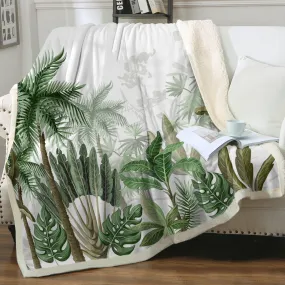 Vintage Tropical Soft Sherpa Blanket