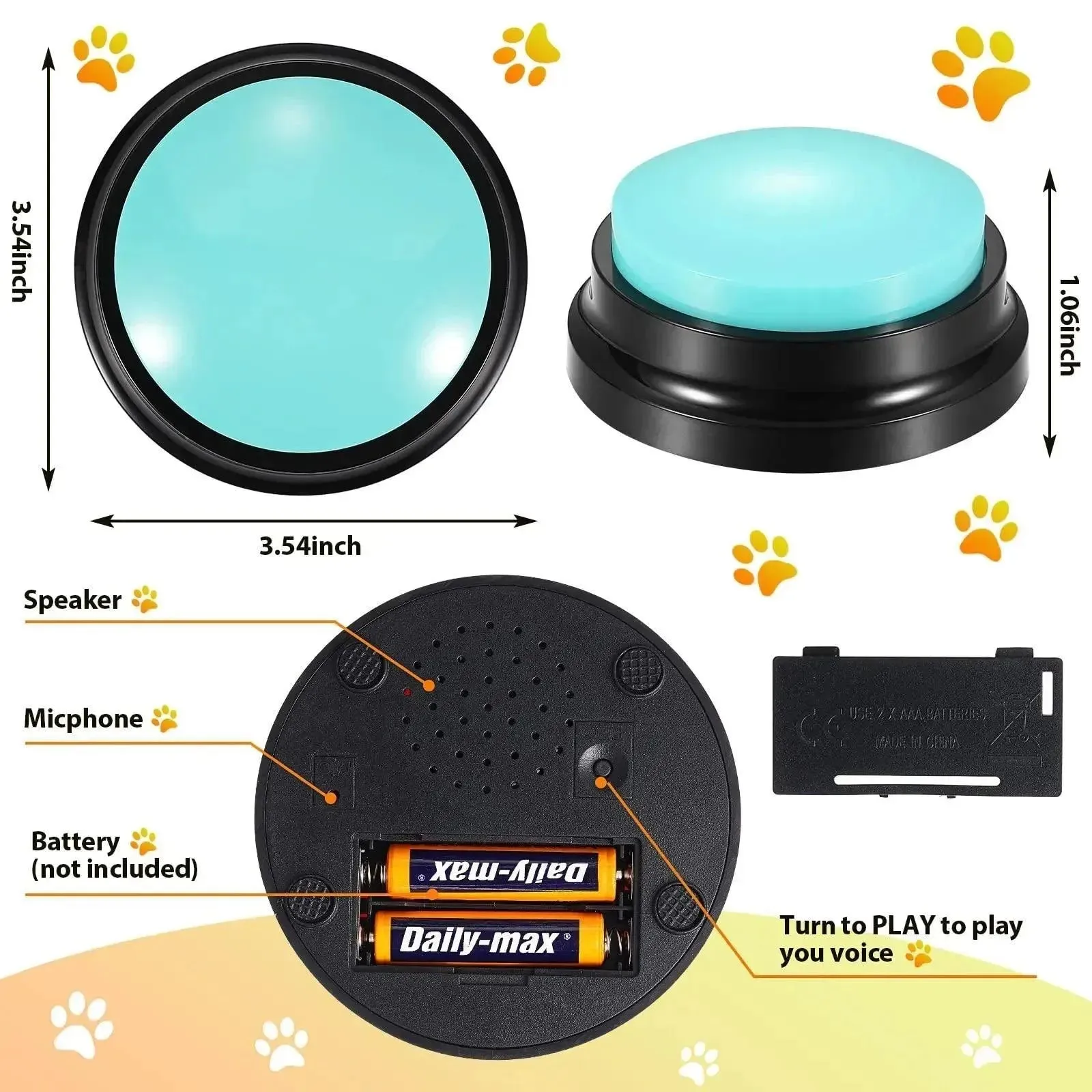 Voice Recording Button Dog Training Toy