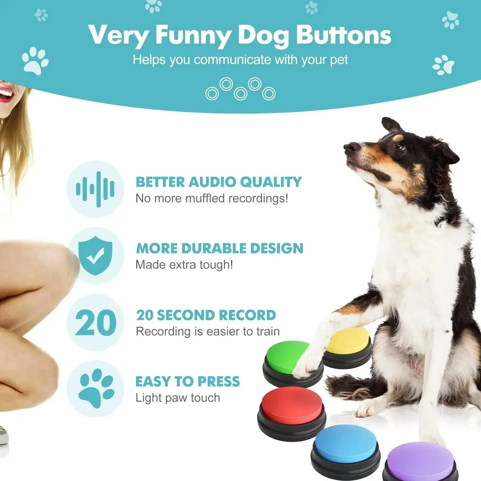 Voice Recording Button Dog Training Toy