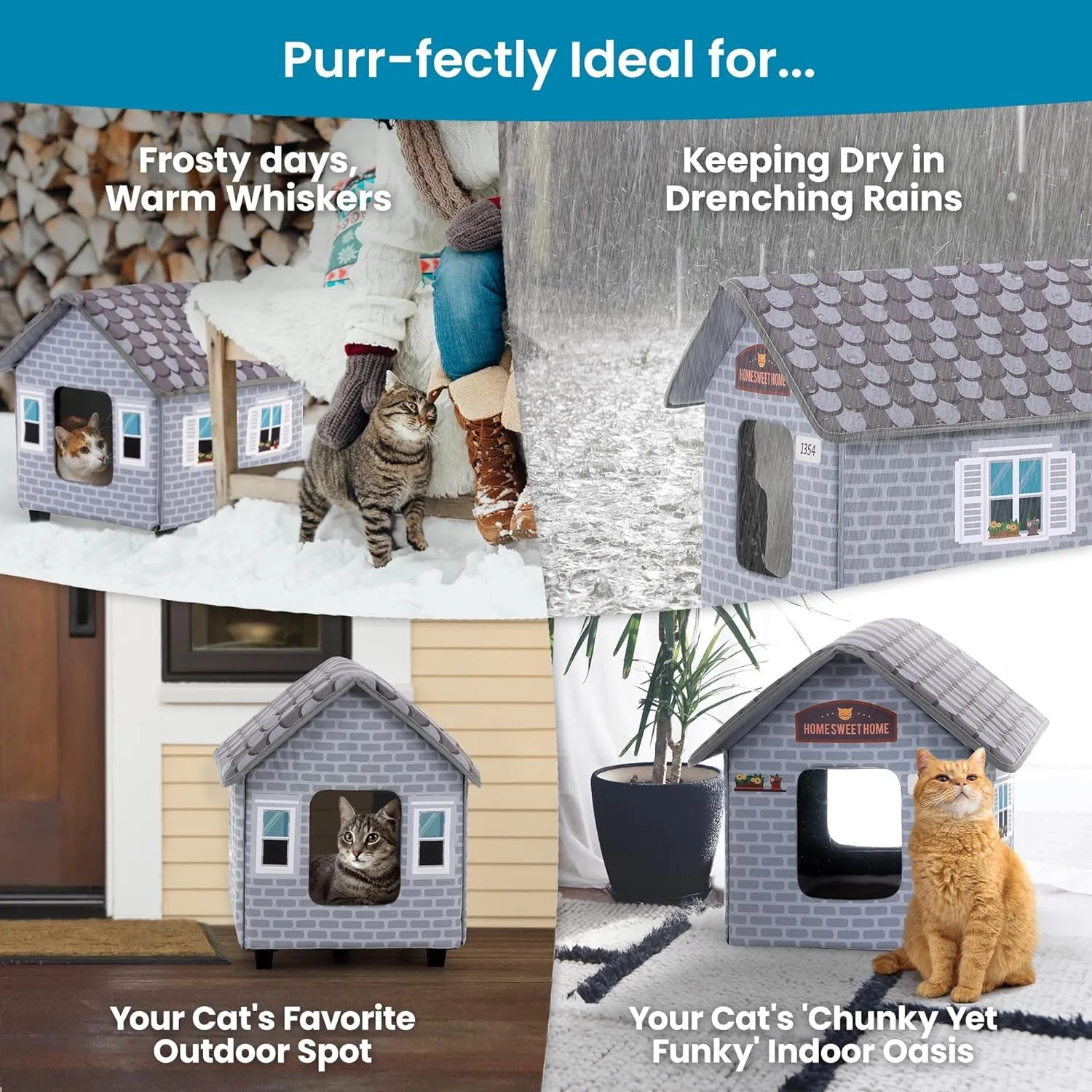 Weatherproof Heated Cat House for Outdoor Cats in Winter - Meet Purrfect Haven 🐱❄️