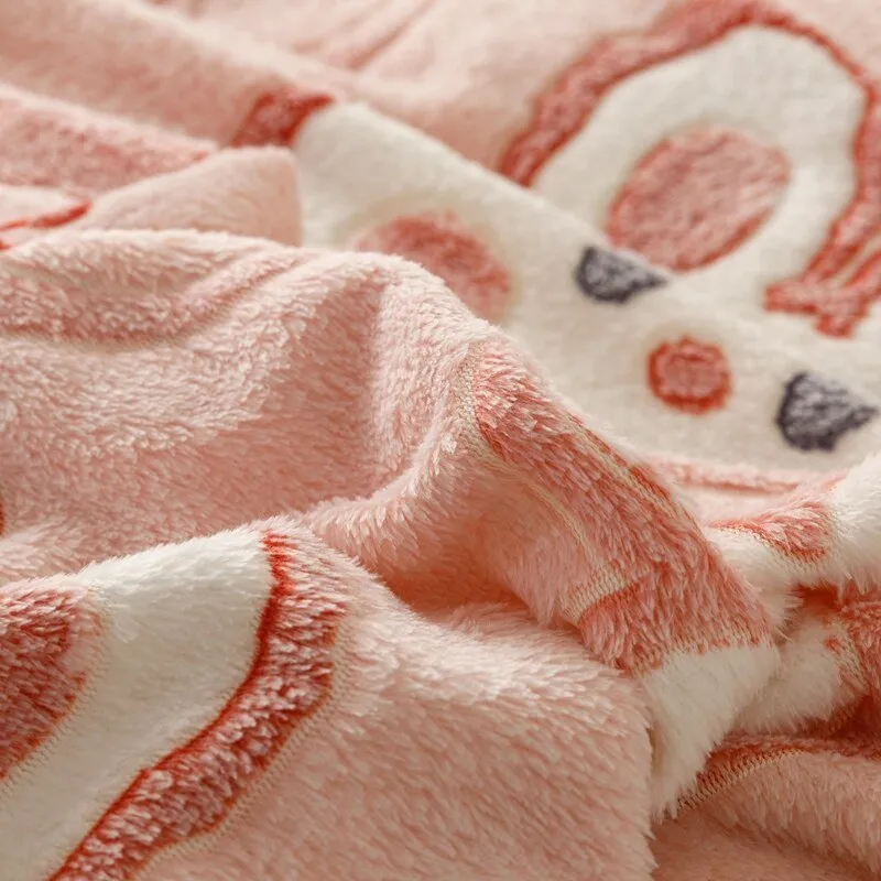 Winter Soft Coral Fleece Throw Blanket