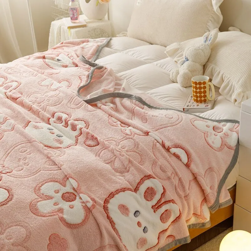 Winter Soft Coral Fleece Throw Blanket