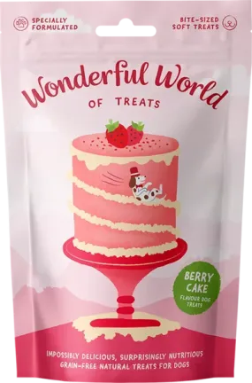 Wonderful World of Treats | Wheat Gluten Free, Natural Hand Baked Dog Biscuits | Berry Cake 50g