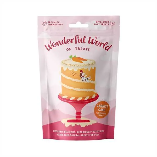 Wonderful World of Treats | Wheat Gluten Free, Natural Hand Baked Dog Biscuits | Carrot Cake - 50g