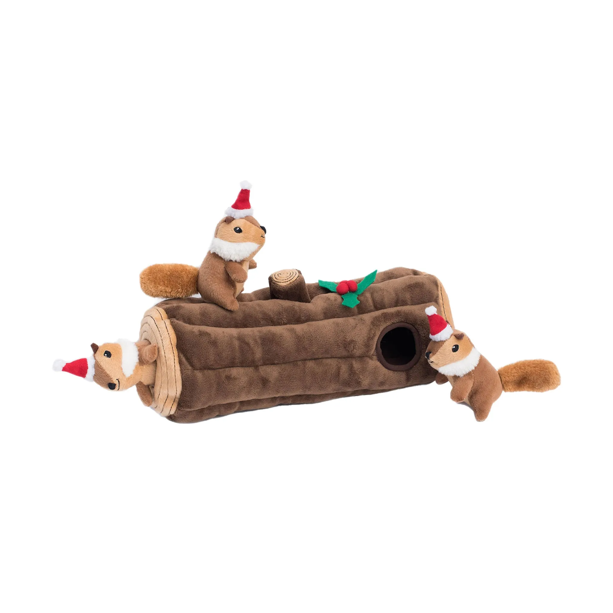 Zippy Paws Yule Log Burrow Dog Toy